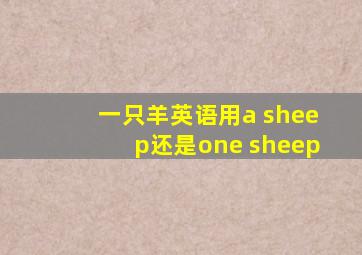 一只羊英语用a sheep还是one sheep